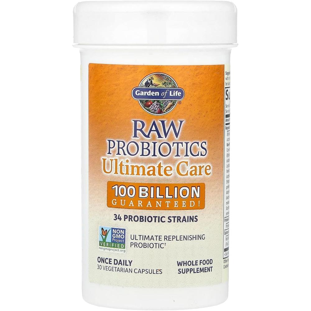 PROBIÓTICO GARDEN OF LIFE RAW ULTIMATE CARE SHELF STABLE 100 BILLONES 34 CEPAS 30 CÁPSULAS - 4