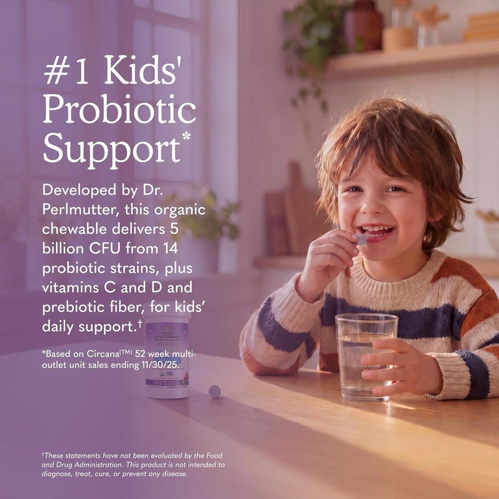 PROBIÓTICO GARDEN OF LIFE KIDS+ SHELF STABLE 5 BILLONES 14 CEPAS BERRY CHERRY 30 MASTICABLES - 2