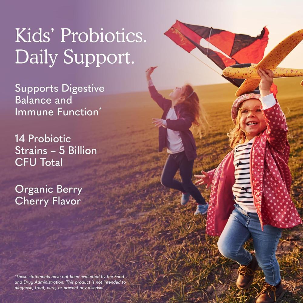 PROBIÓTICO GARDEN OF LIFE KIDS+ SHELF STABLE 5 BILLONES 14 CEPAS BERRY CHERRY 30 MASTICABLES - 4