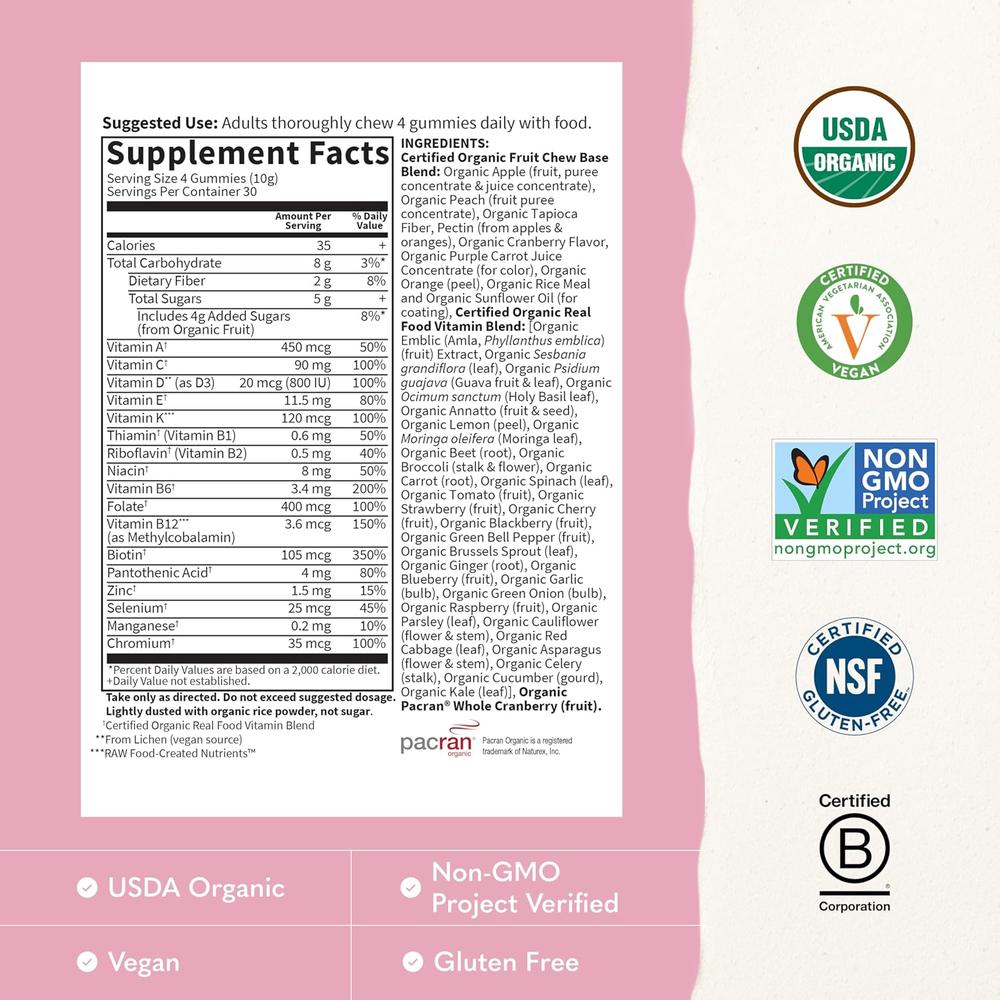 MULTIVITAMÍNICO GARDEN OF LIFE ORGANICS WOMEN'S MULTI BERRY 120 GOMITAS - 3