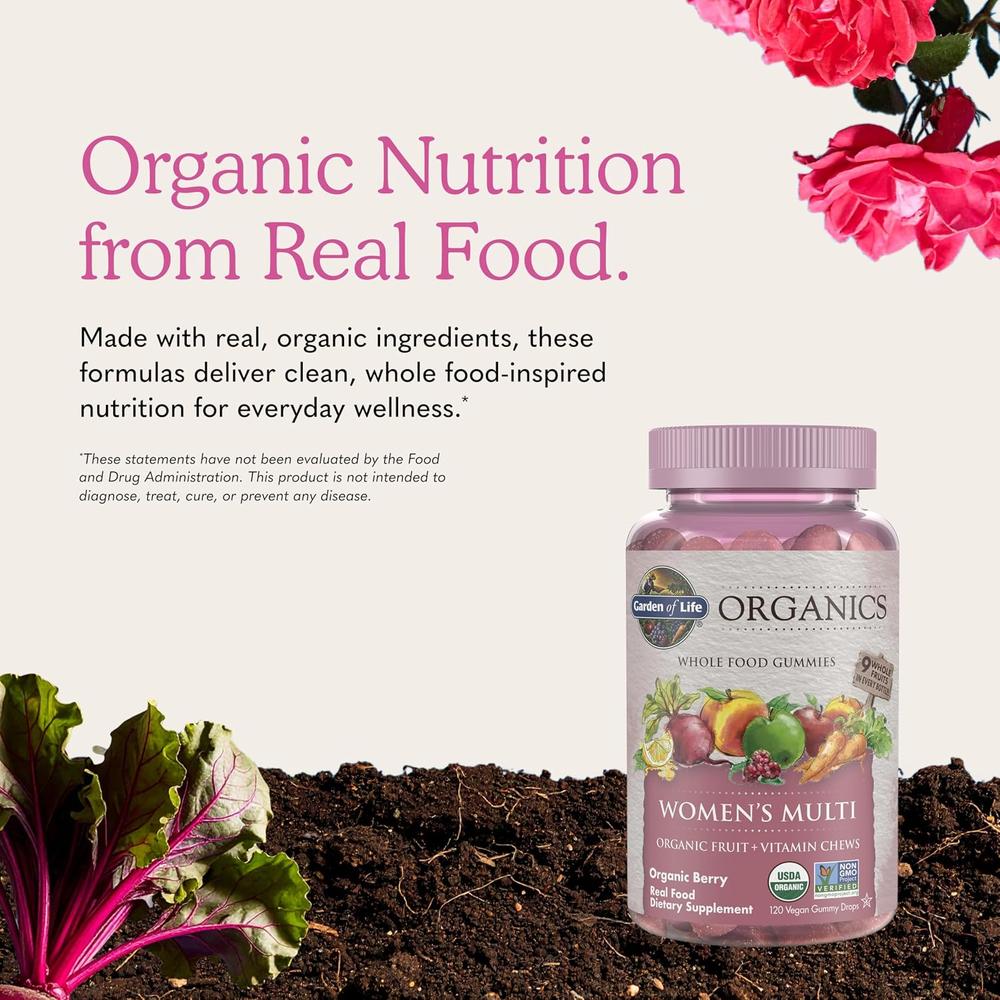 MULTIVITAMÍNICO GARDEN OF LIFE ORGANICS WOMEN'S MULTI BERRY 120 GOMITAS - 6