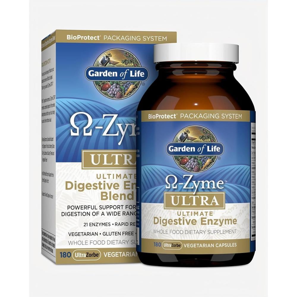 ENZIMAS DIGESTIVAS GARDEN OF LIFE OMEGA-ZYME ULTRA 21 ENZIMAS 180 CÁPSULAS - 1
