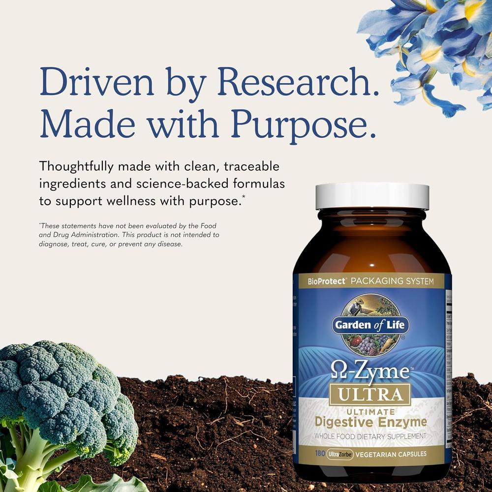 ENZIMAS DIGESTIVAS GARDEN OF LIFE OMEGA-ZYME ULTRA 21 ENZIMAS 180 CÁPSULAS - 6