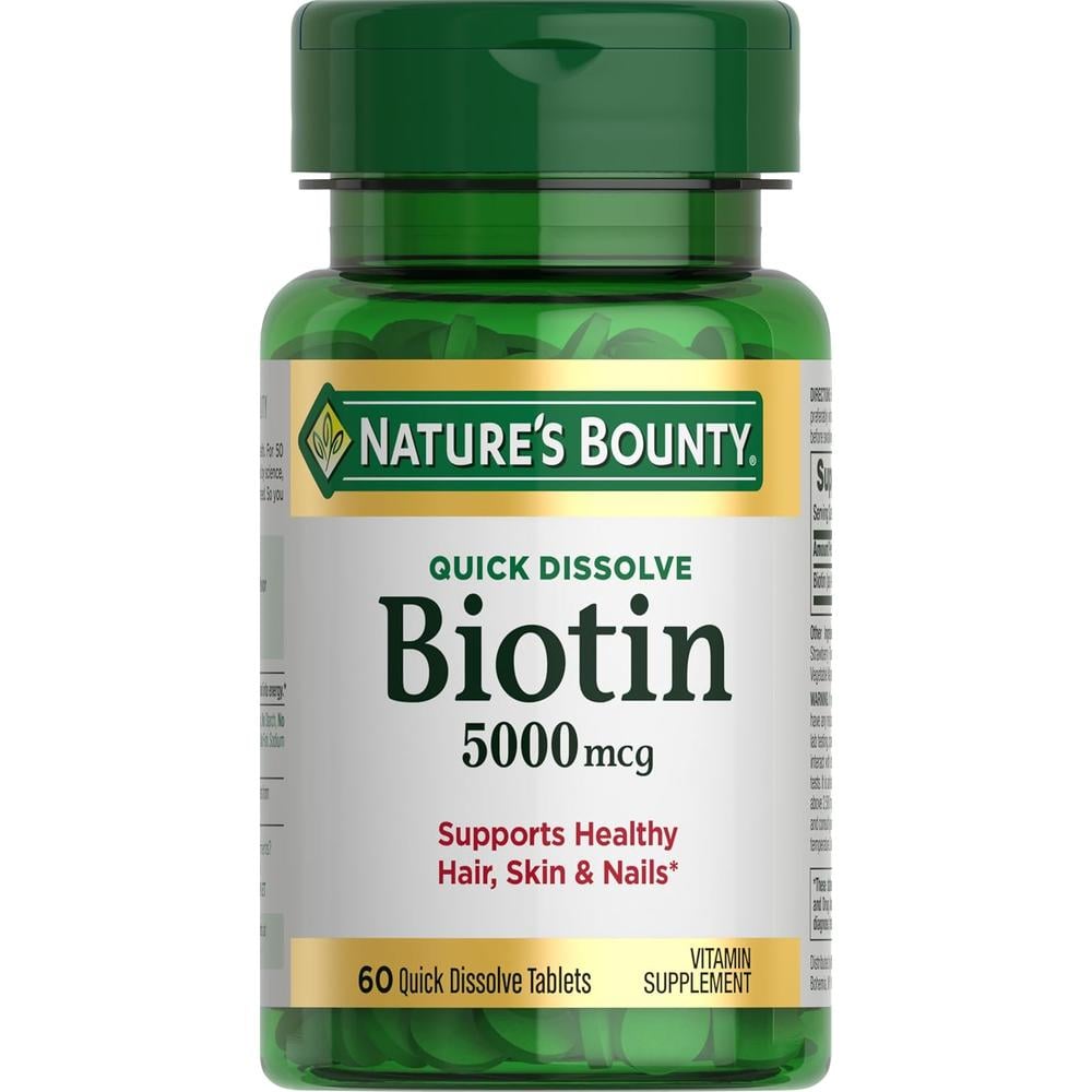 BIOTINA QUICK DISSOLVE NATURE'S BOUNTY 5000 MCG FRESA 60 TABLETAS - 1