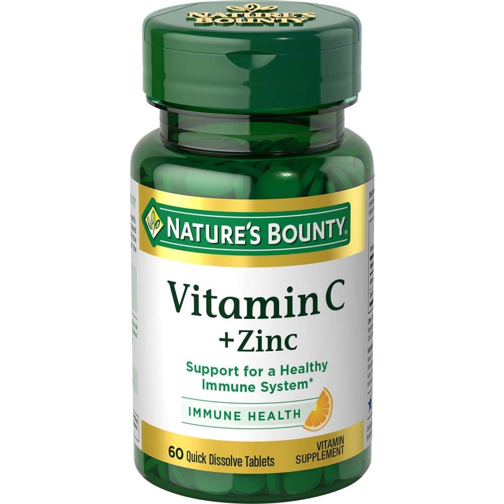 VITAMINA C + ZINC QUICK DISSOLVE NATURE'S BOUNTY 60 MG / 15 MG 60 TABLETAS - 1