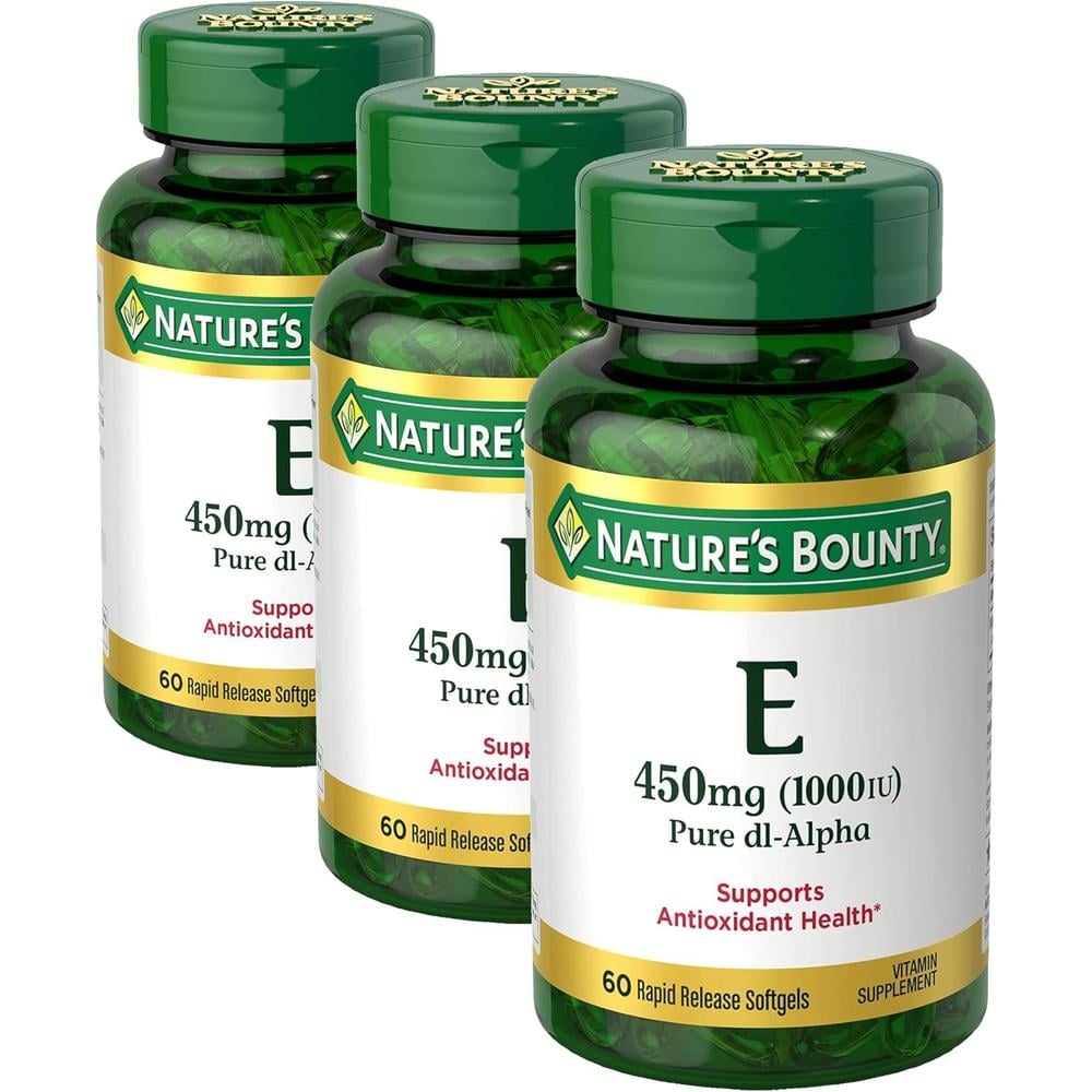 VITAMINA E NATURE'S BOUNTY 1000 UI 60 CÁPSULAS BLANDAS | PACK 3 - 1