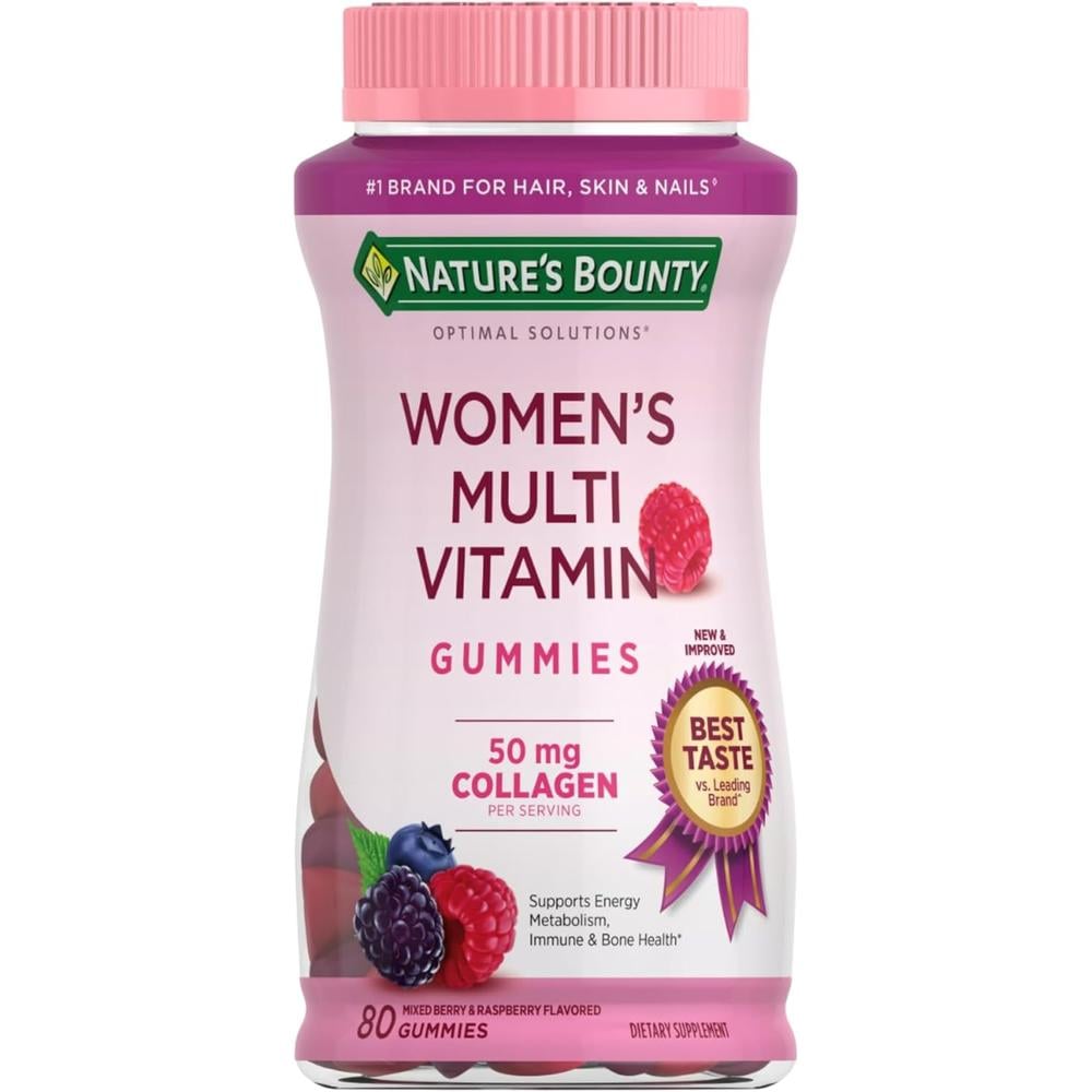 MULTIVITAMÍNICO MUJER NATURE'S BOUNTY FRAMBUESA 80 GOMITAS - 1