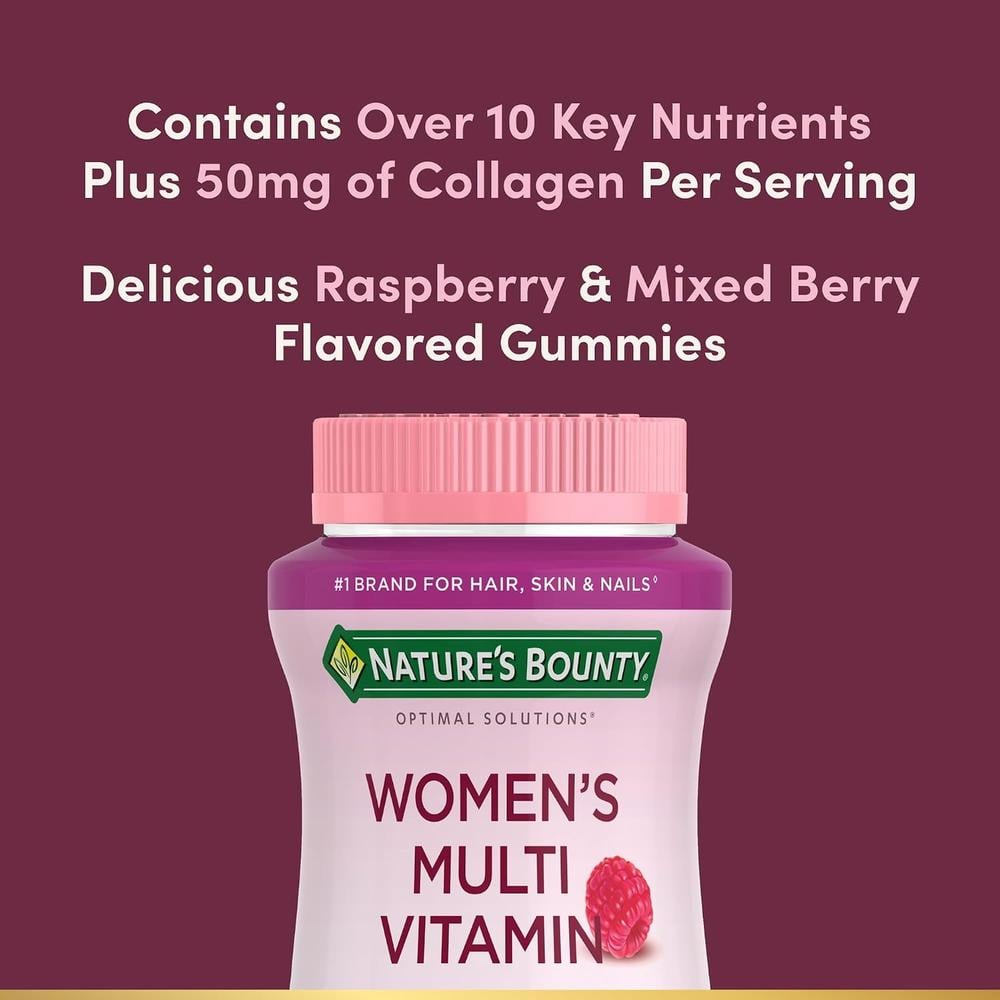 MULTIVITAMÍNICO MUJER NATURE'S BOUNTY FRAMBUESA 80 GOMITAS - 3