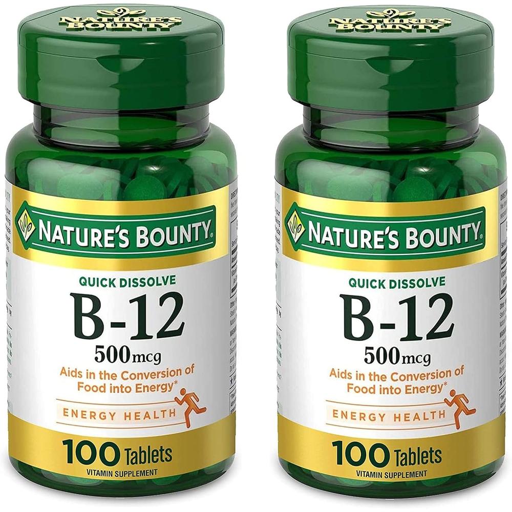 VITAMINA B12 NATURE'S BOUNTY 500 MCG 100 TABLETAS | PACK 2 - 1