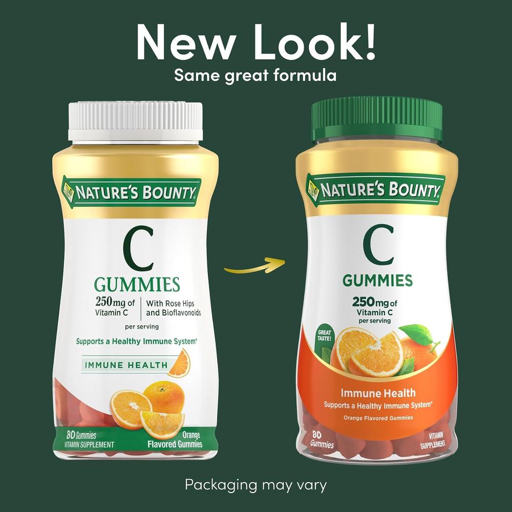 VITAMINA C NATURE'S BOUNTY 250 MG NARANJA 80 GOMITAS | PACK 2 - 2
