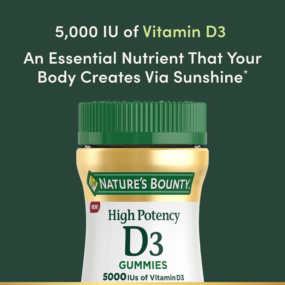VITAMINA D3 NATURE'S BOUNTY 5000 UI FRESA 60 GOMITAS - 3