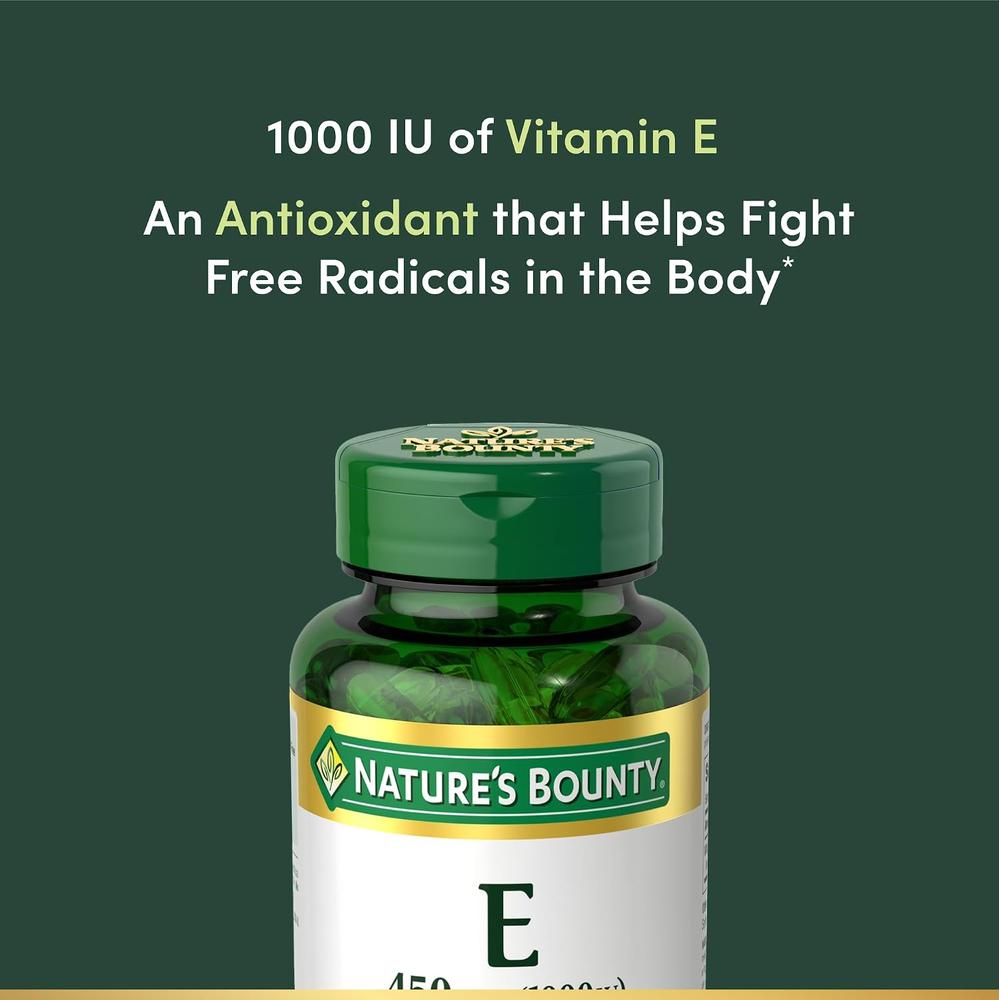 VITAMINA E NATURE'S BOUNTY 1000 UI 60 CÁPSULAS BLANDAS - 3