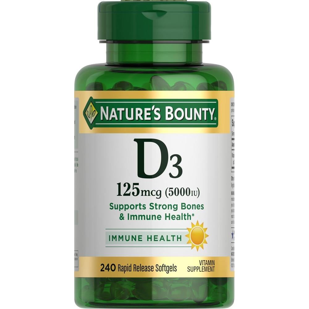 VITAMINA D3 NATURE'S BOUNTY 5000 UI 240 CÁPSULAS BLANDAS - 1