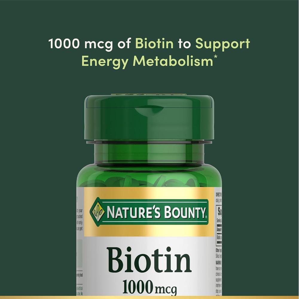 BIOTINA NATURE'S BOUNTY 1000 MCG 100 TABLETAS - 3