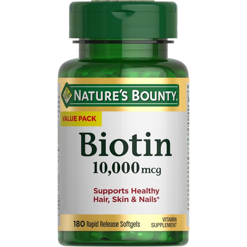 BIOTINA NATURE'S BOUNTY 10000 MCG 180 CÁPSULAS BLANDAS - 1