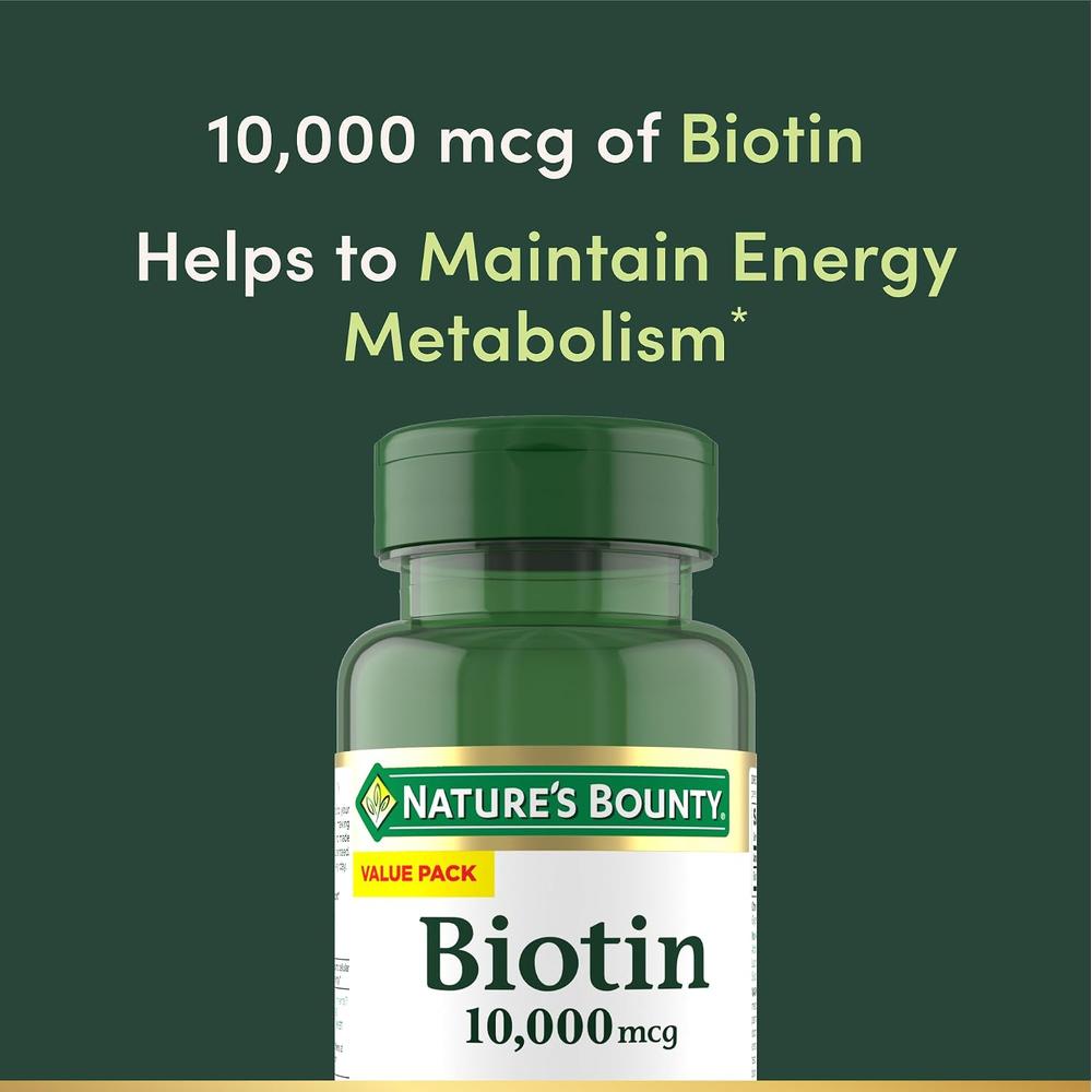BIOTINA NATURE'S BOUNTY 10000 MCG 180 CÁPSULAS BLANDAS - 3
