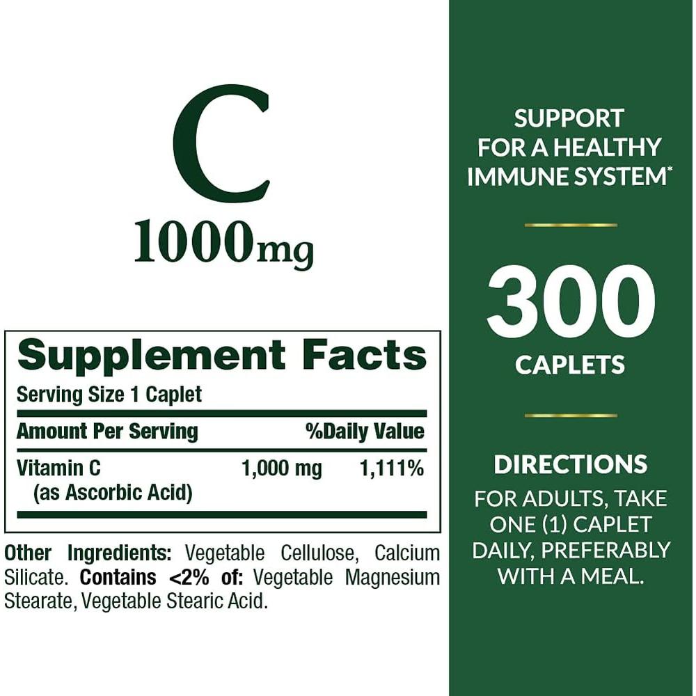 VITAMINA C NATURE'S BOUNTY 1000 MG 300 TABLETAS - 2