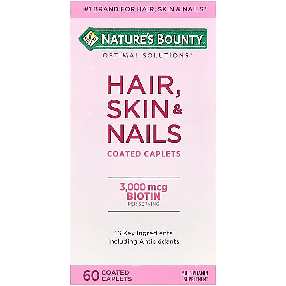 CABELLO PIEL Y UÑAS NATURE'S BOUNTY + BIOTINA 3000 MCG 60 TABLETAS | PACK 5 - 2