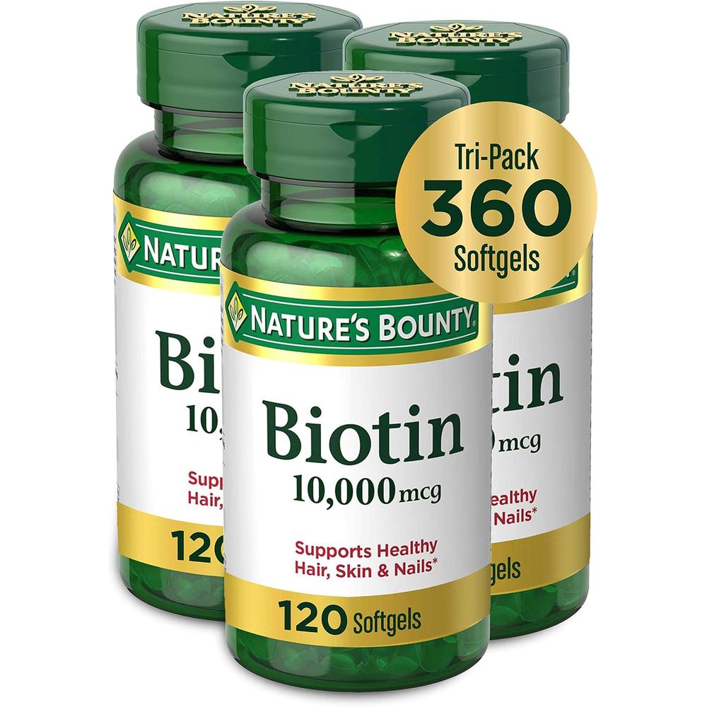 BIOTINA NATURE'S BOUNTY 10000 MCG 120 CÁPSULAS BLANDAS - 1