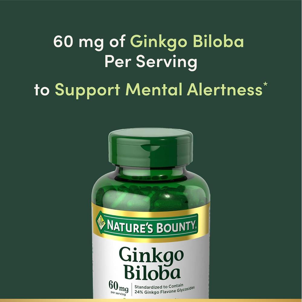 GINKGO BILOBA NATURE'S BOUNTY 60 MG 200 CÁPSULAS - 3