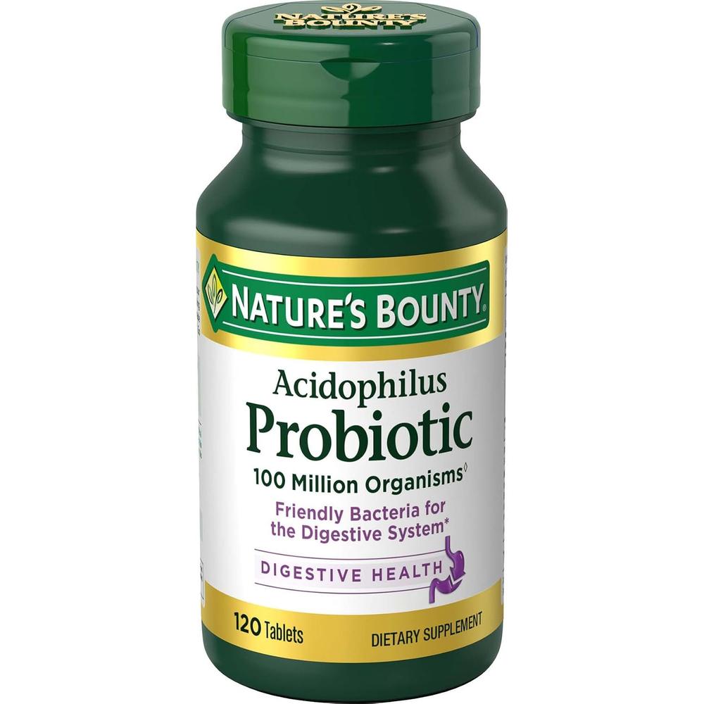 PROBIÓTICO ACIDOPHILUS NATURE'S BOUNTY 100 TABLETAS - 1