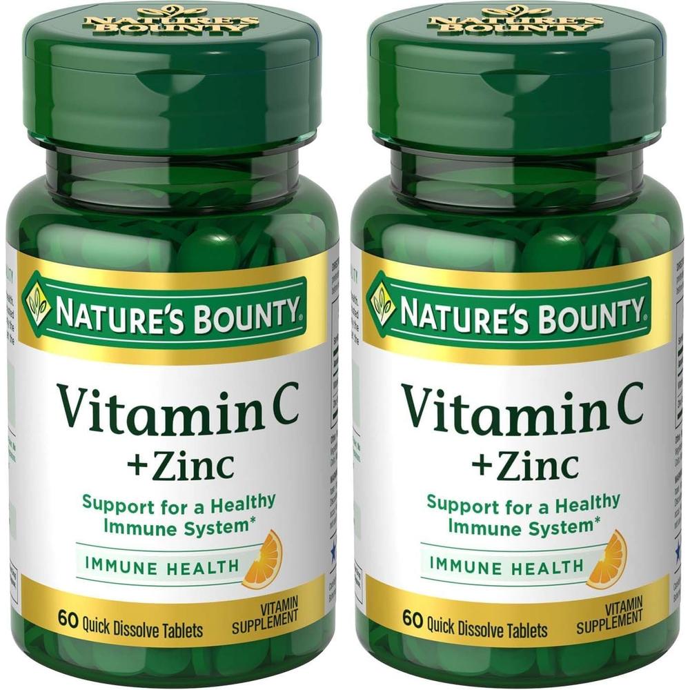 VITAMINA C + ZINC NATURE'S BOUNTY 60 TABLETAS | PACK 2 - 1