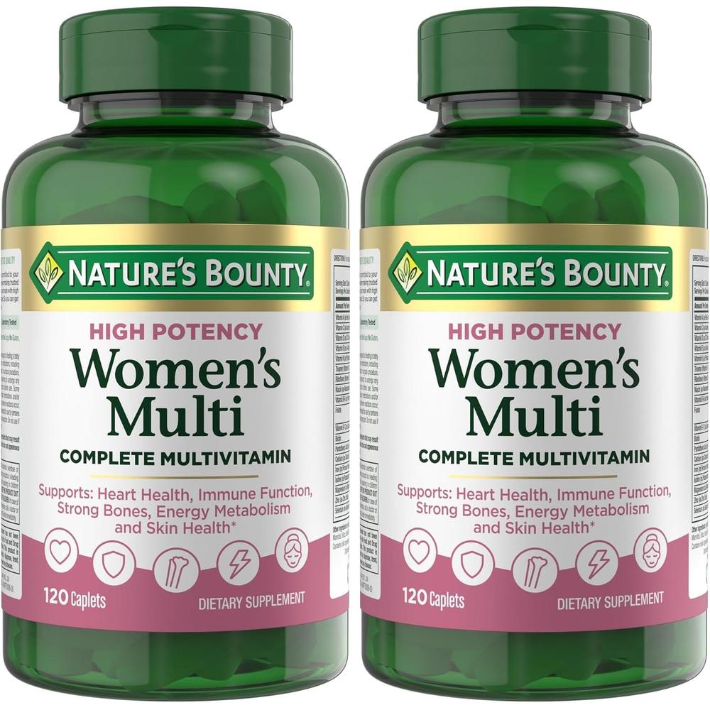 MULTIVITAMÍNICO COMPLETO MUJER HIGH POTENCY NATURE'S BOUNTY 120 TABLETAS | PACK 2 - 1