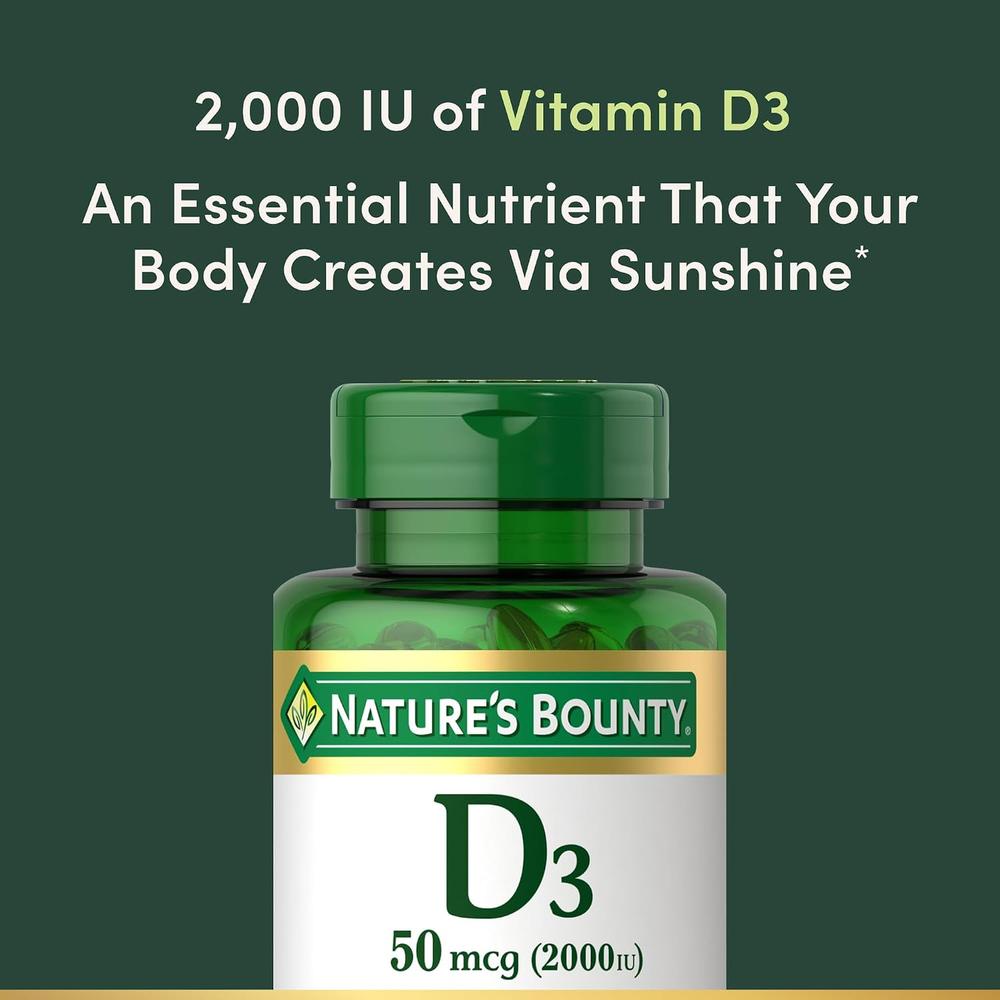 VITAMINA D3 NATURE'S BOUNTY 2000 UI 240 CÁPSULAS BLANDAS - 3