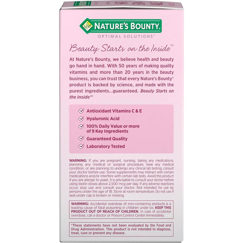 CABELLO PIEL Y UÑAS EXTRA STRENGTH NATURE'S BOUNTY + BIOTINA 5000 MCG 150 CÁPSULAS BLANDAS - 6