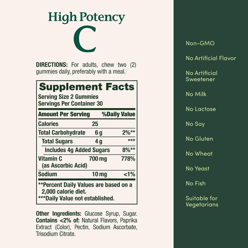VITAMINA C NATURE'S BOUNTY 700 MG NARANJA 60 GOMITAS - 5