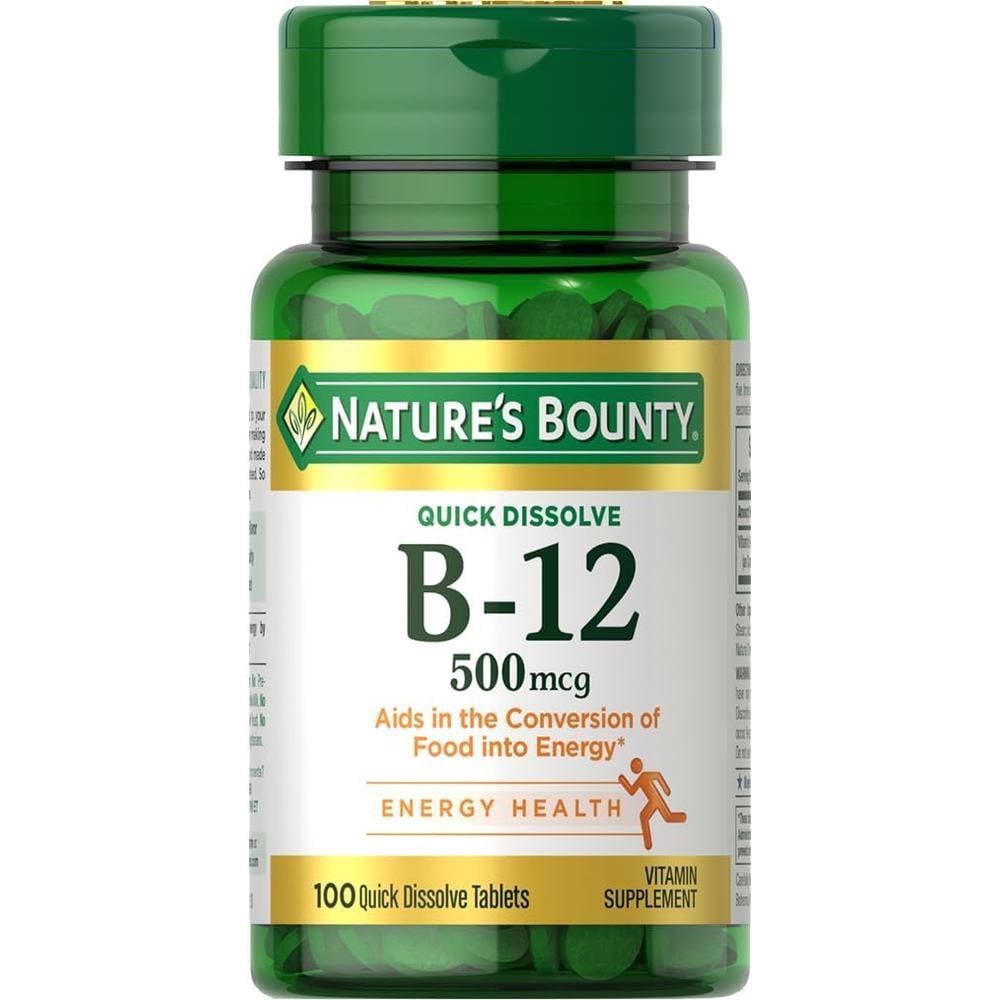 VITAMINA B12 QUICK DISSOLVE NATURE'S BOUNTY 500 MCG 100 TABLETAS - 1