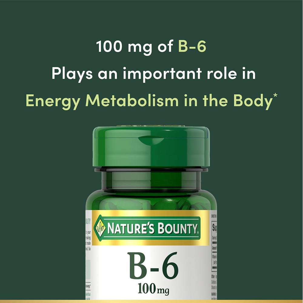 VITAMINA B6 NATURE'S BOUNTY 100 MG 100 TABLETAS - 3