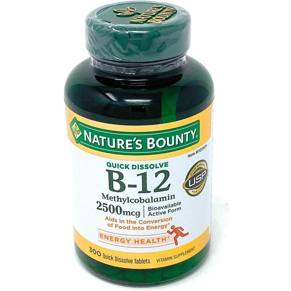 VITAMINA B12 QUICK DISSOLVE NATURE'S BOUNTY 2500 MCG CEREZA 300 TABLETAS - 1