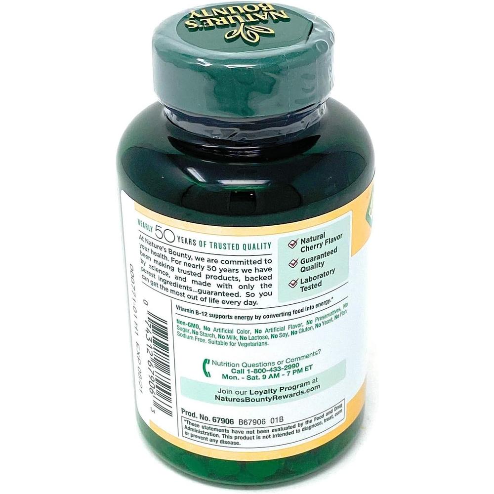VITAMINA B12 QUICK DISSOLVE NATURE'S BOUNTY 2500 MCG CEREZA 300 TABLETAS - 3