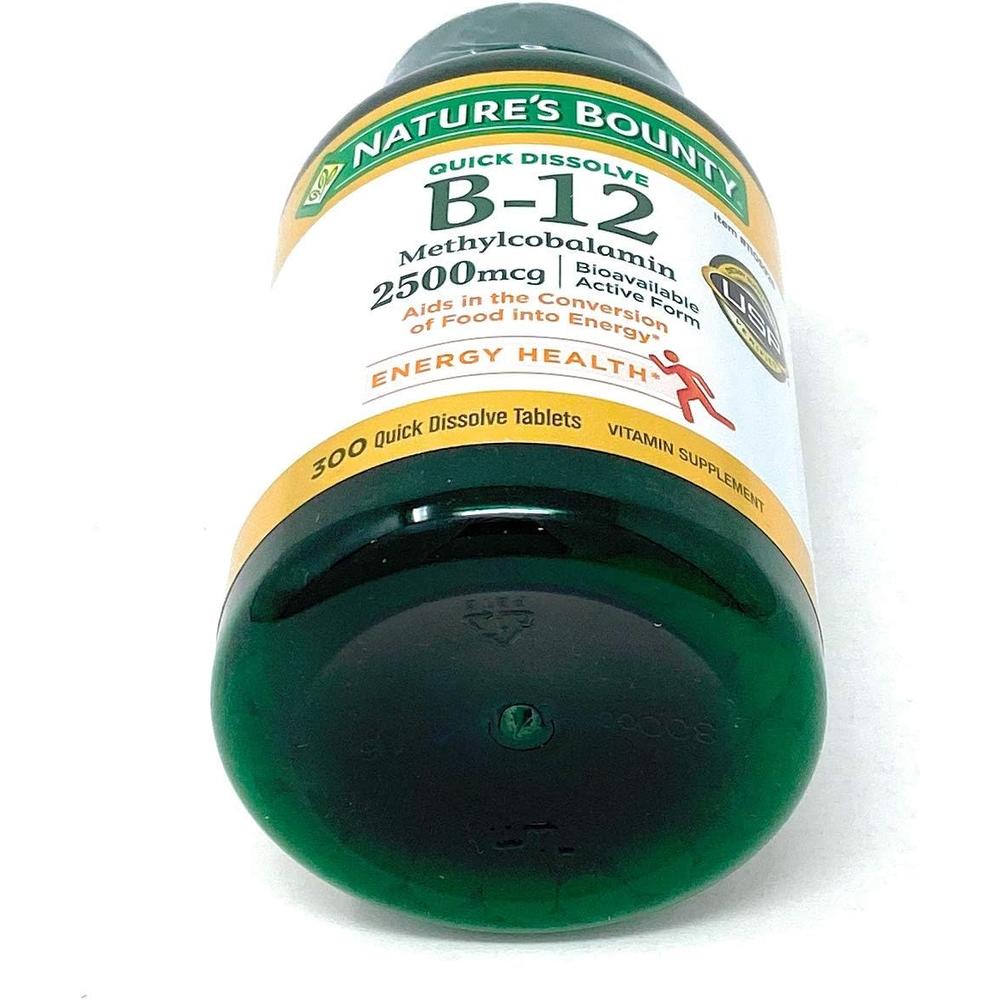 VITAMINA B12 QUICK DISSOLVE NATURE'S BOUNTY 2500 MCG CEREZA 300 TABLETAS - 4