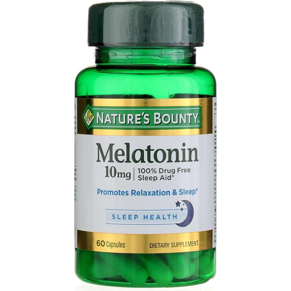 MELATONINA NATURE'S BOUNTY 10 MG 60 CÁPSULAS | PACK 2 - 1