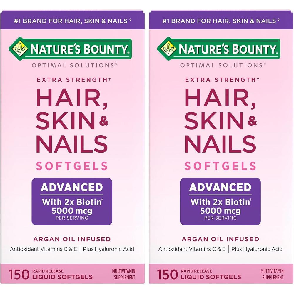 CABELLO PIEL Y UĂAS ADVANCED NATURE'S BOUNTY 150 CĂPSULAS BLANDAS | PACK 2 - 1