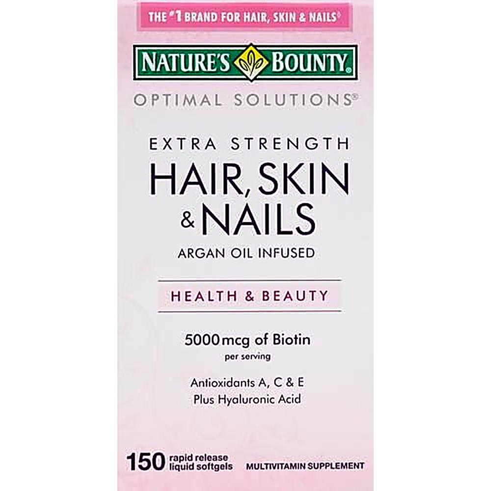 CABELLO PIEL Y UĂAS ADVANCED NATURE'S BOUNTY 150 CĂPSULAS BLANDAS | PACK 2 - 3