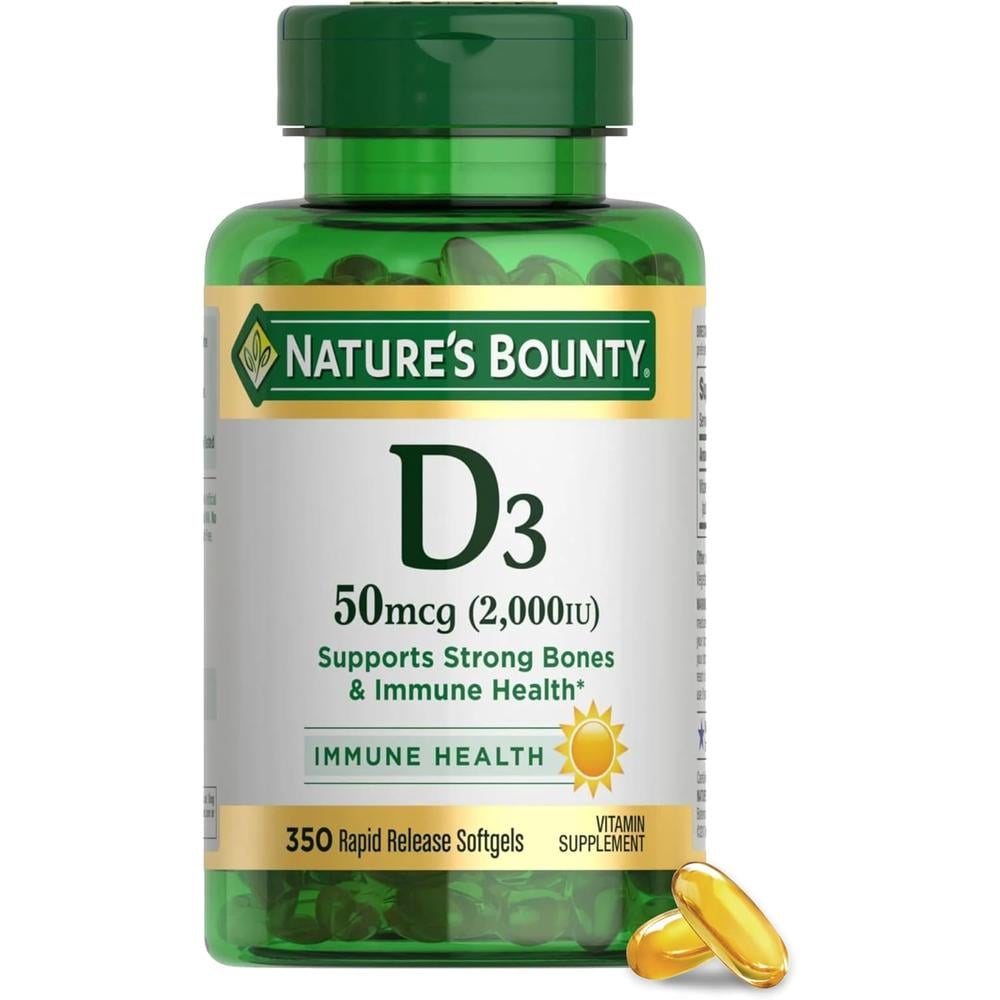 VITAMINA D3 NATURE'S BOUNTY 2000 UI 350 CÁPSULAS BLANDAS - 1