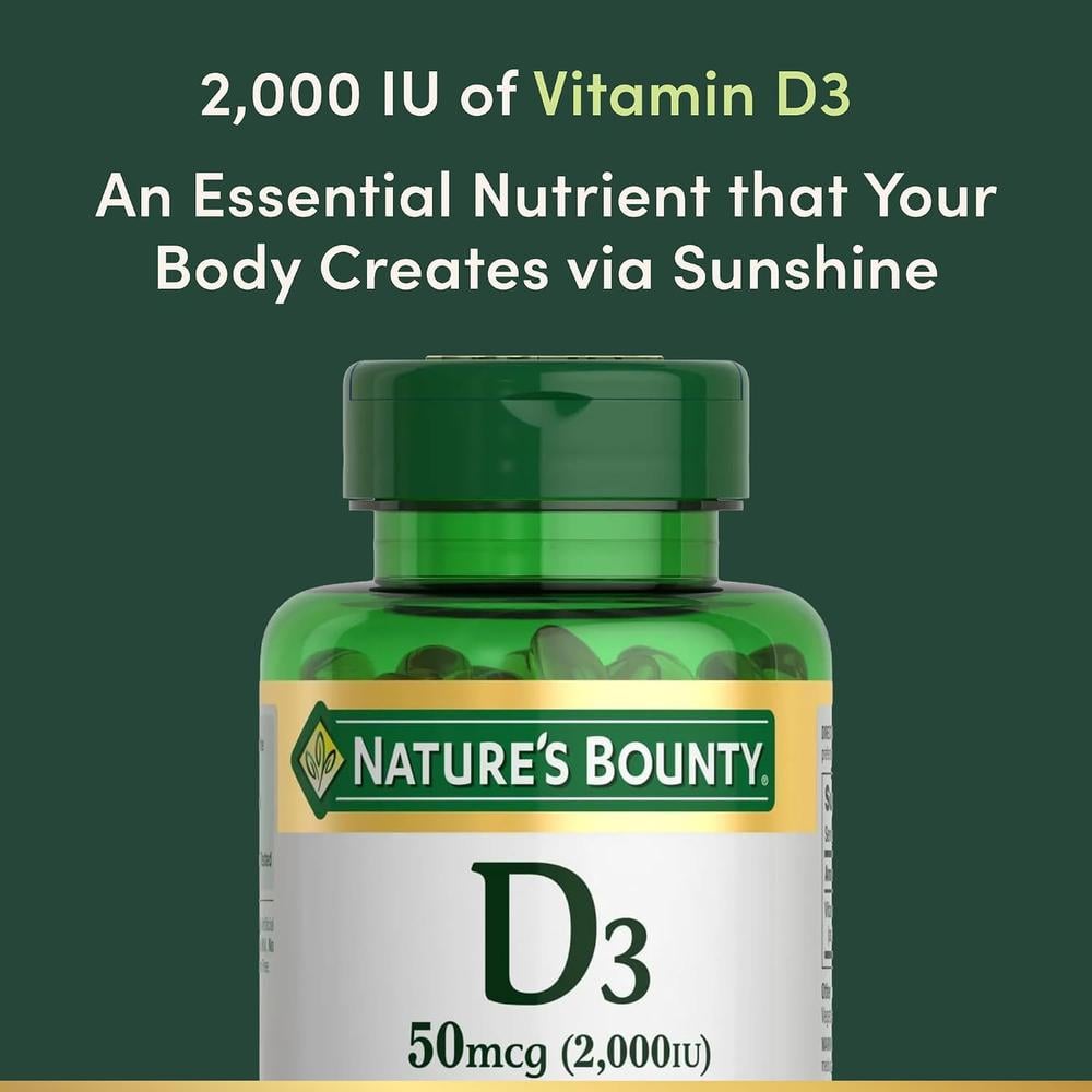 VITAMINA D3 NATURE'S BOUNTY 2000 UI 350 CÁPSULAS BLANDAS - 3