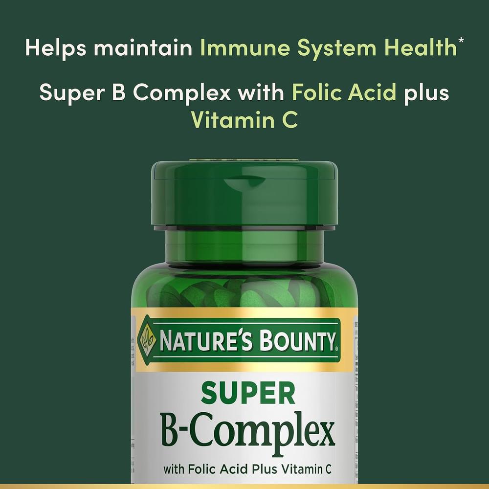 COMPLEJO B NATURE'S BOUNTY + VITAMINA C + ÁCIDO FÓLICO 150 TABLETAS - 3
