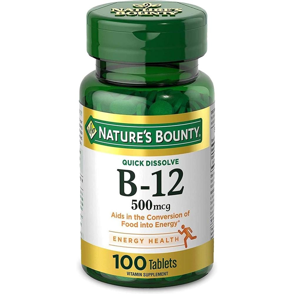 VITAMINA B12 NATURE'S BOUNTY 500 MCG 100 TABLETAS | PACK 3 - 1