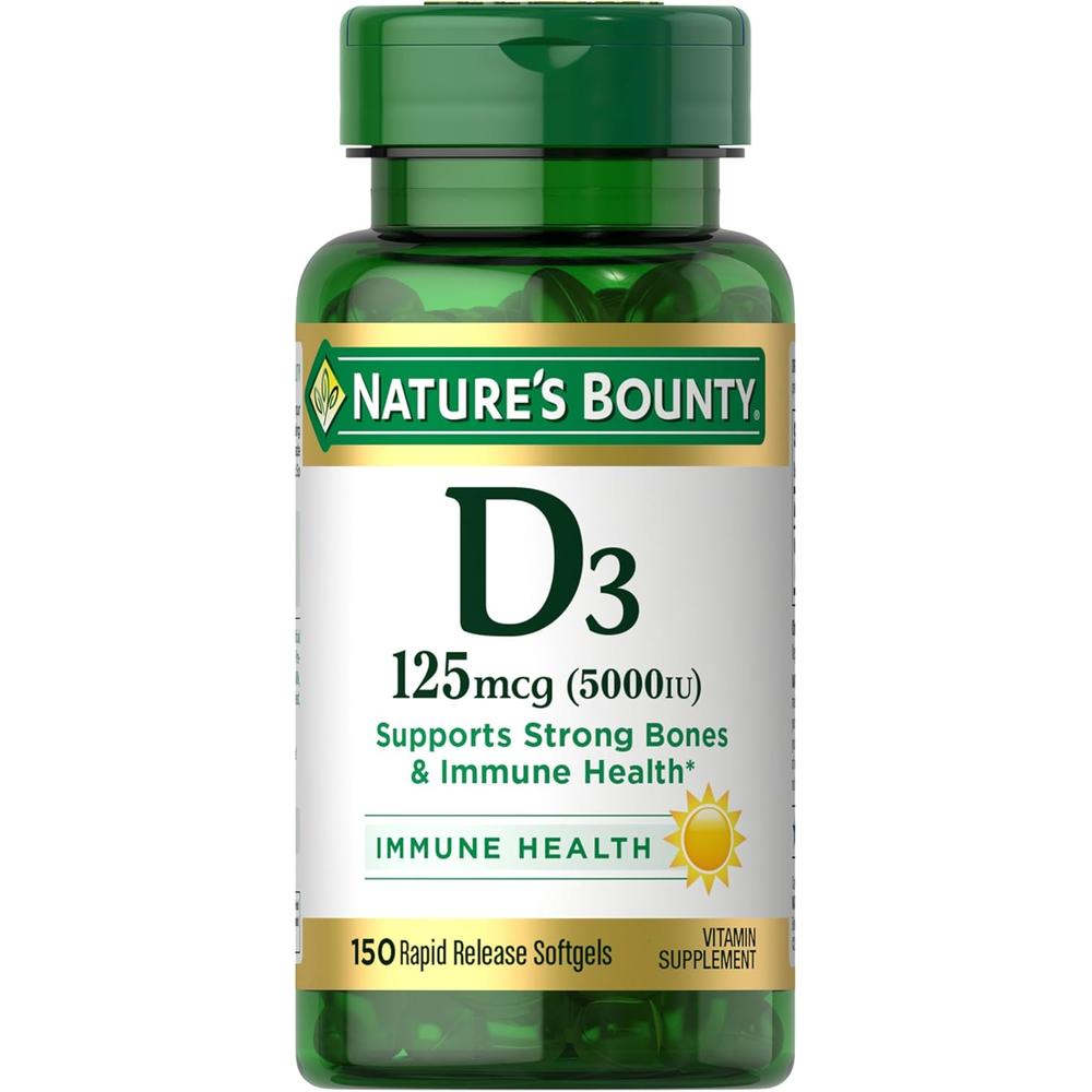 VITAMINA D3 NATURE'S BOUNTY 5000 UI 150 CÁPSULAS BLANDAS - 1