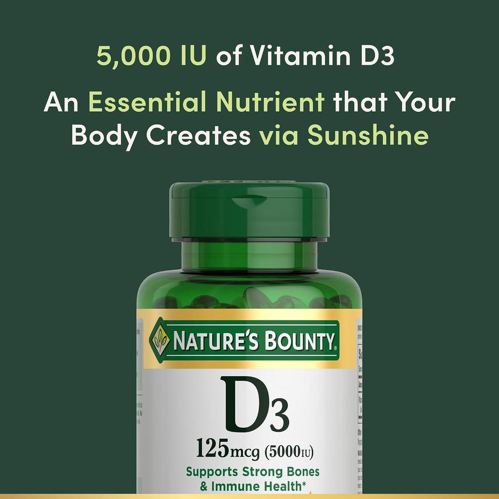 VITAMINA D3 NATURE'S BOUNTY 5000 UI 150 CÁPSULAS BLANDAS - 3