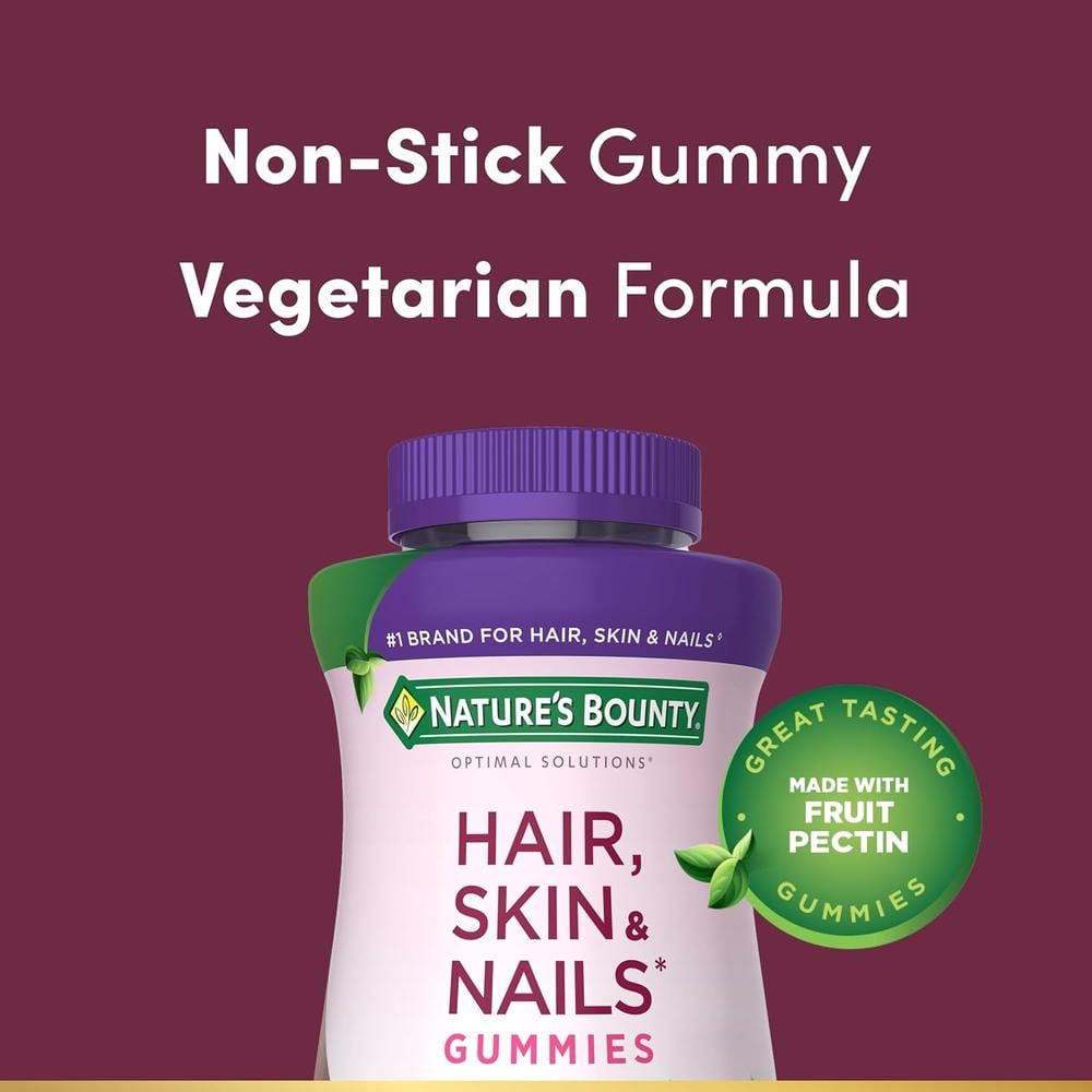 CABELLO PIEL Y UÑAS ADVANCED NATURE'S BOUNTY + BIOTINA 6000 MCG 200 GOMITAS - 3