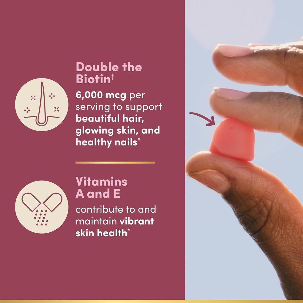 CABELLO PIEL Y UÑAS ADVANCED NATURE'S BOUNTY + BIOTINA 6000 MCG 200 GOMITAS - 4