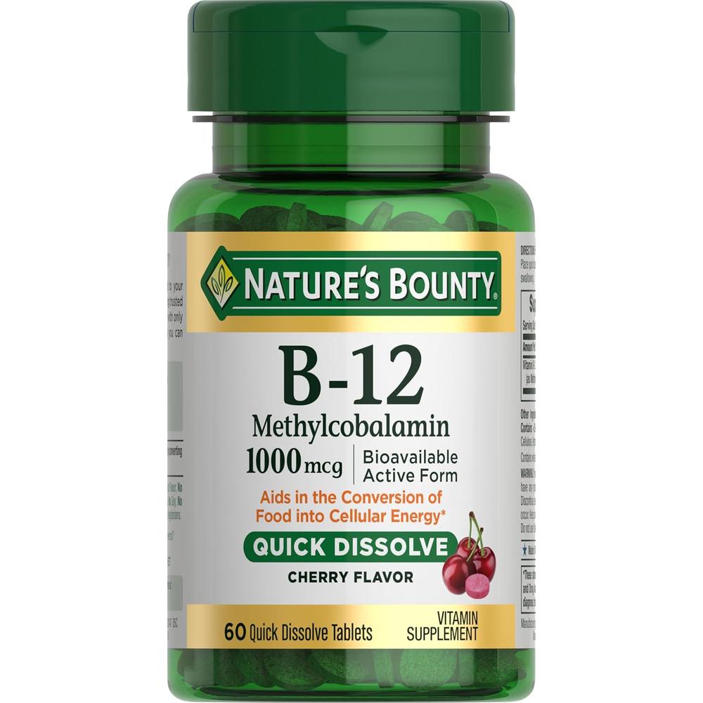 VITAMINA B12 METILCOBALAMINA NATURE'S BOUNTY 1000 MCG 60 TABLETAS - 1