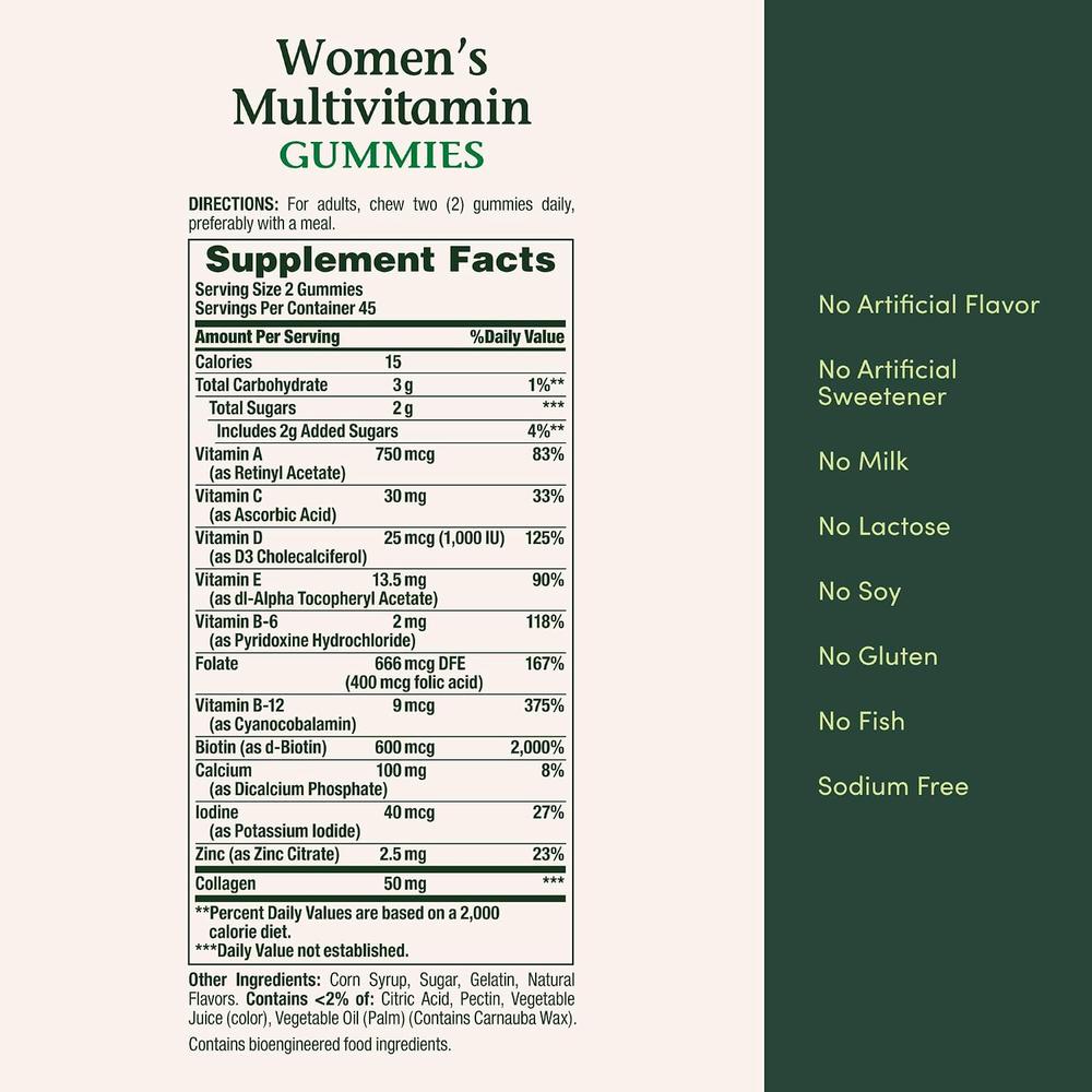 MULTIVITAMÍNICO MUJER NATURE'S BOUNTY 80 GOMITAS - 6