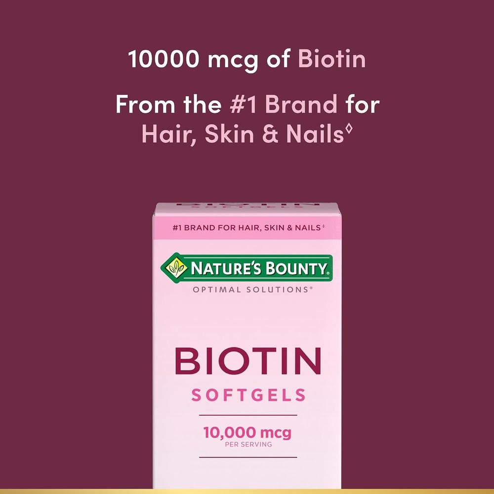 BIOTINA NATURE'S BOUNTY 10000 MCG 90 CÁPSULAS BLANDAS - 3
