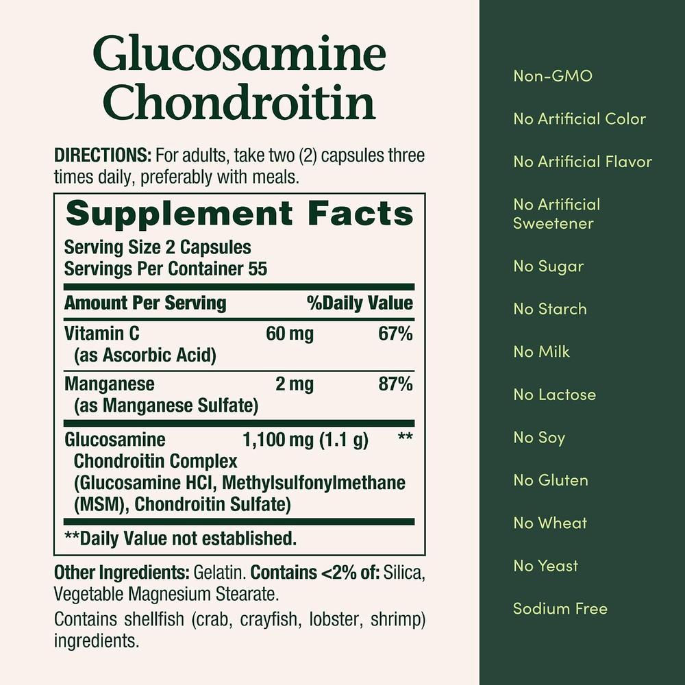 GLUCOSAMINA + CONDROITINA NATURE'S BOUNTY 110 CÁPSULAS - 5